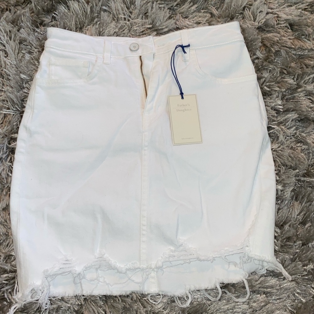 WHITE JEAN SKIRT